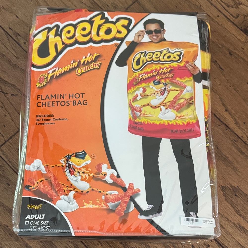 Spirit Flamin' Hot Cheetos Bag Costume - Orange and Yellow